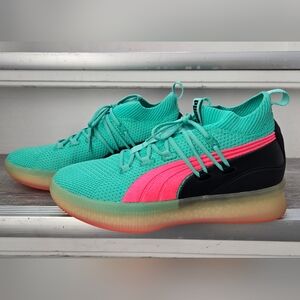 Puma Clyde Court Ocean Drive Miami Shoes Sneakers Teal/Pink Size M8/W9